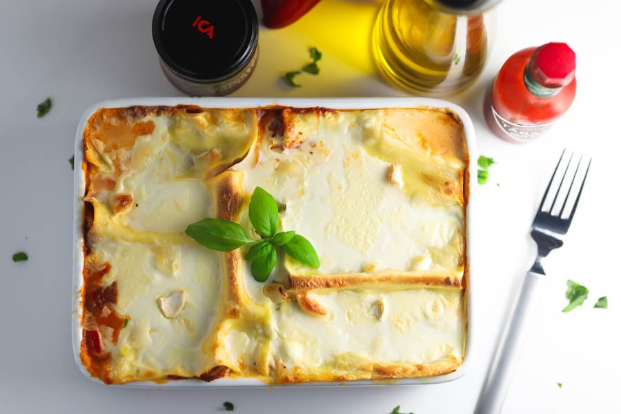 Vegetarisk Lasagne Med Getost,Aubergine Och Zucchini - Foodies Matrecept